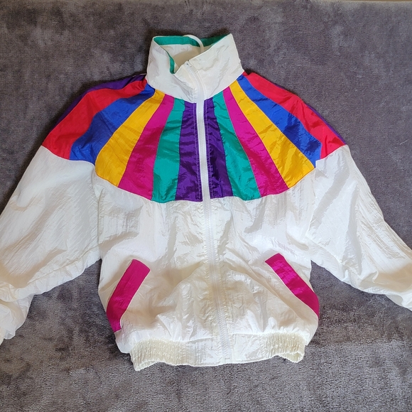 Vintage 80's Track Suit/Windbreaker Top - Picture 2 of 13